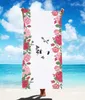 Yeni tasarımcı plaj havlusu moda mektubu baskılı kadınlar ev banyo toptan mikrofiber kız uzun banyo havlu hediyesi