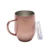 Cups Saucers Cup Handy Double Wall Sealed Simple Stainless Steel Curved Handle Drinkware Portable Outdoor Unbreakable Bar Cocktail Leak