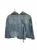 2024 Autumn and Winter Men's Patch broderad jacka FI Trendy Denim Jacket 100% Cott Denim Tops för både män och kvinnor S07L#