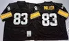 Vintage 1975 voetbal 43 Troy Polamalu Jerseys 83 Heath Miller 84 Antonio Brown 86 Hines Ward 32 Franco Harris 7 Ben Roethlisberger Teamkleur Zwart Wit 75e Retro