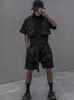 houzhou Techwear男性のためのショートジャンプスーツ