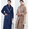 hiver épaissie corail polaire hommes vêtements de nuit lg robe chaude flanelle vêtements de nuit sexy couple peignoir lâche maison porter loungewear m20u #