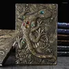 Vintage Notebook With 3D Gecko Lizard Embossed Leather Cover A5 For School Office Supplies