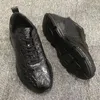 أحذية غير رسمية 2024 وصول الأزياء التمساح الجلد السببي الرجال الذكور أحذية رياضية حقيقية pdd93