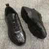 Casual Shoes 2024 Arrival Fashion Crocodile Skin Causal Men Male Genuine Leather Sneaker Pdd93