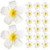 Fiori decorativi 20 pezzi Accessori per capelli frangipani artificiali Fiore di plumeria con clip Forcina Barrette Ferro Copricapo da viaggio