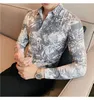 2022 Hommes Chemises Impression Busin Casual Dr Chemise Printemps Lg Manches Social Party Streetwear Blouse Plus Taille S-4XL l3bq #