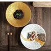 Bowls Japanese Hand-painted Gilded Ceramic Bowl Household Kitchen Utensils Pasta Plate Creative Tableware Fruit Salad