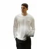 Simwood 2024 Bahar Yeni 240g Sora Kumaş LG Kollu T-Shirts Erkekler Büyük Boy Göğüs Logosu Baskı Üstleri Yüksek Kaliteli Marka Giysileri 34UC#
