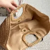 Dokuma hobo omuz çantası Lady debriyaj tasarımcısı çanta aksiller kese mektubu nakış kadınları debriyaj torbası yüksek kaliteli yaz saman dokuma plaj çantası çantası