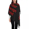 Scarves Female Large Custom Your Design Women Winter Fall Thick Warm Tassel Shawl Wrap Customized Logo Printed Scarf