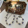 Charm Bracelets Vintage Temperament Personality Glass Beads Necklace Earrings For Women's Girl Gift Party Hand Chain Fine Jewelry