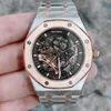 Men's Watch Hollow Watch 41mm Automatic Mechanical Watch Strap Stainless Steel Waterproof EE