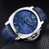 Lyxklockor för mekaniska klockor Panerrais 44mm Blue Plate Men S Watch Brand Italy Sport armbandsur
