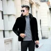 Veste d'hiver pour hommes, manteau en fausse fourrure, manches LG, haut de gamme, vêtements de luxe de styliste, grande taille, veste à revers à capuche, s4Ij #