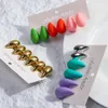 Hoop Huggie 3 pairs/set of thick gold-plated teardrop earrings suitable for women smooth multi-color acrylic teardrop earrings lightweight 24326