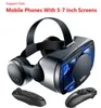 Occhiali 3D VR Smart Cuffie Casco realtà virtuale Smartphone Visione a schermo intero Obiettivo grandangolare con controller 7 pollici 2211018367780