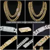 Pendant Necklaces Cadena Cubana Wholesale Hip Hop Jewelry Luxury 14K 18K 24K Real Gold Plated Heavy Solid Miami Cuban Link Chain Neckl Otduf