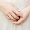 Clusterringen Modebladontwerp Zirkonia-ring voor vrouwen Prachtige bruidshuwelijksceremonie Party Statement-accessoires