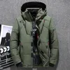 2024 Mens White Duck Down Jacket varm huva tjock pufferjacka kappa manlig avslappnad hög kvalitet överrock termisk vinter parka 443h#