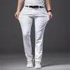 för fyra haver bekväma vita denim män jeans fi casual classic stil smala byxor manliga märke avancerade stretch byxor w4yy#