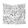 Tapestries One Piece White Inset Style Text Background Decoration Cloth With Simple Lines And Design Tapestry