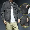 2023 New Autumn Men's Retro Grey Denim Jacket Fi Casual Cott Cowboy Coat Ropa de marca masculina Tallas grandes 5XL 6XL 7XL R80F #