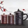 Tasses soucoupes Yixing tasse à thé sable violet avec couvercle ensemble bureau en céramique grande eau