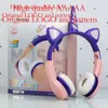 Nouveau casque Bluetooth, populaire et mignon, oreilles de chat brillantes (pain en forme d'oreille de chat cuit à la vapeur) + casque sans fil enfichable licorne