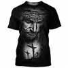 Jesus Christus 3D-Druck T-Shirts Männer Frauen Sommer Fi Casual Kurzarm Cooles T-Shirt Harajuku Streetwear Übergroße Tops 6XL e5kL #