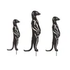 Décorations de jardin 3 pièces Statues de suricate enjeux en fer animal extérieur pour ornements de pelouse décor de cour silhouette