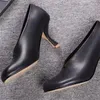 Chaussures habillées lignes de couture pour dames bouts ronds femmes en cuir Chassure Femme solide talons hauts peu profonds pompes féminines Zapatos de Mujer