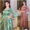 Vêtements ethniques Eid Mubarak Abaya Dubaï Turquie Satin Robe musulmane Femmes Arabe Marocain Caftan Élégante Dame Islamique Vêtements ethniques Dr Dhfze