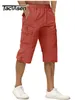 Tacvasen Cott under knälängd 3/4 lg shorts herrtaktiska capri byxor multi ficka sommar twill arbetslastbyxor man i4tq#