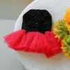 Dog Apparel Comfortable Pet Mesh Splicing Outfit Stylish Princess Dress With Bow Decoration For Dogs Wedding