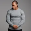 muscleguys Autumn Men's Sweater T-shirt Mens Lg Sleeve Solid Casual Stretch Slim Fit Fitn Clothing Brand Knitted Pullovers D9Ca#