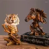 Decorative Figurines Creative Animal Sculpture Quality Desk Shelf Resin Lion Statue Horse