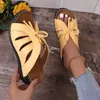 Slippers Slippers Retro Bow Sandals Summer Roman Platform Women Outdoor Comfort Leather Peep Toe Casual Shoes Flats H240326052L