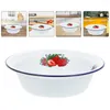 Dinnerware Sets Enamel Basin Serving Utensils Restaurant Soup Server Old Style Bowl Noodle Noddle Kitchen Enamelware Retro