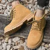 Casual Shoes Genuine Leather Men's Boots Platform Ankle 4/6/8CM Warm Winter Work High Top Outdoor Hiking 37-44