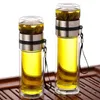 Vattenflaskor Portable Glass Tea Bottle Double Wall Separation Mug High-End Simple Insulation Creative Drinking Cup