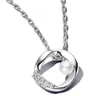 Pendants Authentic 925 Sterling Silver Intertwined Hearts Circle Pave Moon Family Always Infinity Necklace For Women Fashion Jewelry