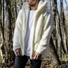 Mens Warm Winter Teddy Bear Pocket Hooded Fluffy Coat Fleece Fur Jackets Ytterkläder Hoodies F84V#