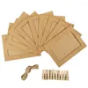 Cornici 1/2/4pcs Telaio di carta combinata con clips da 3 pollici Kraft Piccolo appeso Pos Decorazione per la casa Craft