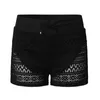 Mulheres de banho senhoras crochê rendas natação shorts oco sexy respirável preto boxer plus size maiô transparente