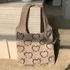 Cordon Femmes Crochet Sac À Bandoulière Grande Capacité Coeur Motif Esthétique Sac À Main Polyvalent Mode Hobo Décontracté Trajets