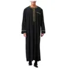 アバヤ・イスラム教徒の男性衣類イスラム教ドレス・フィー・カフタン・パキスタン・カフタン・サウジアラビア・ジュバ・ソーベ・モロッコ・ドバイ・ムスルマン・ブラック777＃
