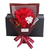 Fleurs décoratives cadeau de saint valentin Roses artificielles myosotis Rose boîte de Bouquet de savon