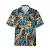 Camisas casuales para hombres Feliz día de Pascua para hombres Impresión 3D Huevo Gráfico Camisa de playa hawaiana Blusas con botones de dibujos animados Tops