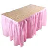 Table Skirt 1pcs Plastic Solid Color Cover DIY Tableware For Baby Shower Birthday Wedding Festival Home Party Decoration